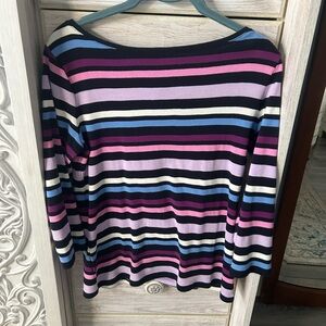 Talbots SP Multicolor Striped Long Sleeve Top